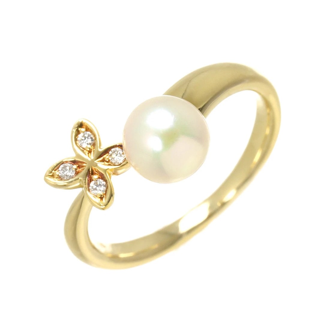 MIKIMOTO AKOYA PEARL DIAMOND RING 18K YG 750: MIKIMOTO Akoya Pearl Diamond Ring 18K YG 750 Brand: MIKIMOTO Type: Ring Material: 18K Yellow Gold Main Stone Akoya Pearl Color: Yellow Gold Size: 5.25(US) Accessories: None Accessories Not