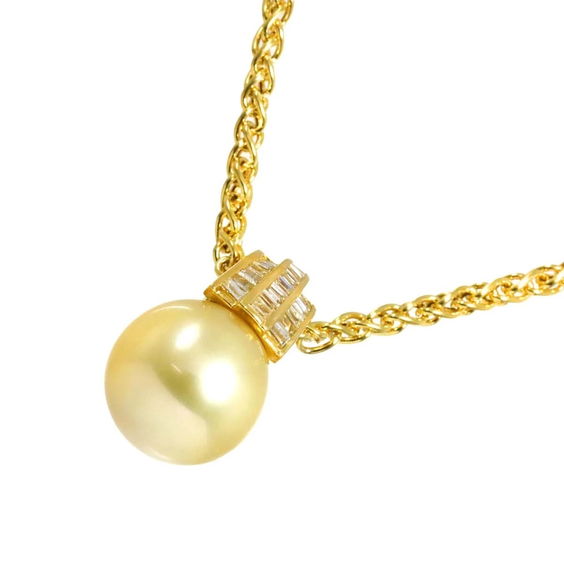 SOUTH SEA PEARL DIAMOND NECKLACE 18K K18 YG YELLOW GOLD 750: South Sea pearl Diamond Necklace 18K K18 YG Yellow Gold 750 Brand: Unbranded Type: Necklace Material: 18K Yellow Gold Main Stone South Sea Pearl Color: Yellow Gold Size: internal circumference of