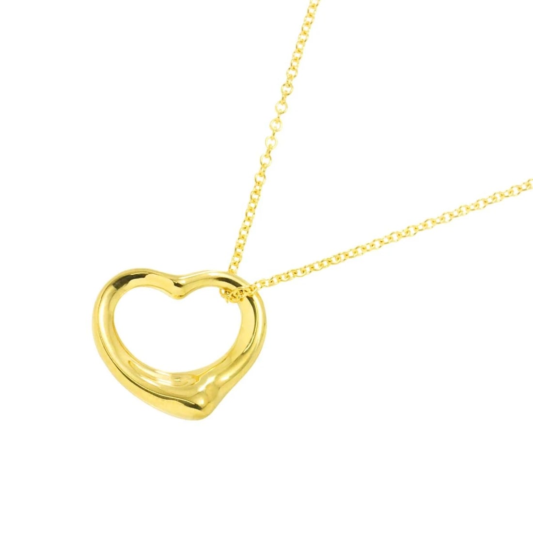 TIFFANY CO. OPEN HEART NECKLACE 18K YELLOW GOLD 750: TIFFANY Co. Open Heart Necklace 18K Yellow Gold 750 Brand: TIFFANY Co. Type: Necklace Material: 18K Yellow Gold Color: Yellow Gold Size: internal circumference of the chain:15.7inch Top Charm(max)