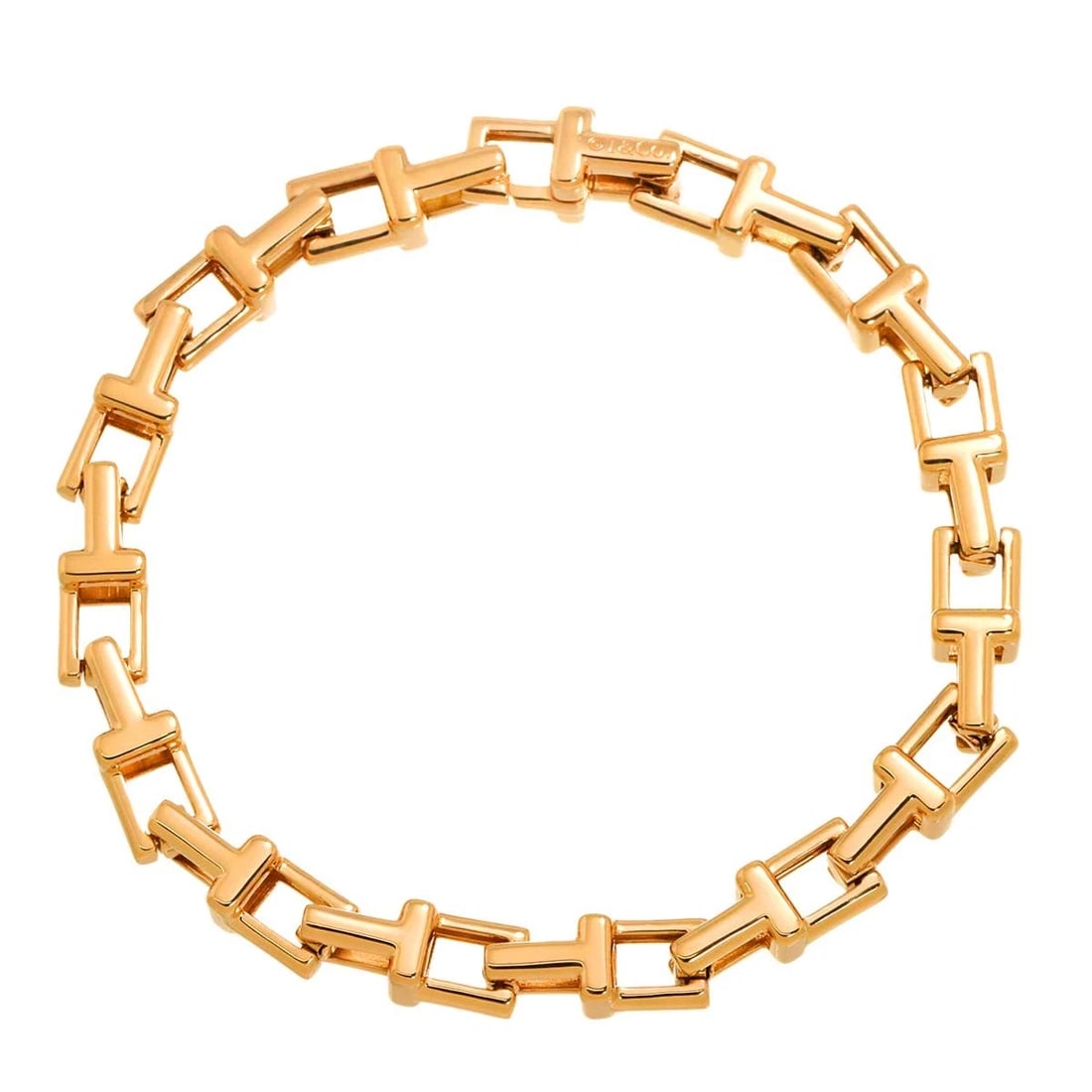 TIFFANY CO. T NARROW BRACELET 18K PINK GOLD 750 (1 of 5)