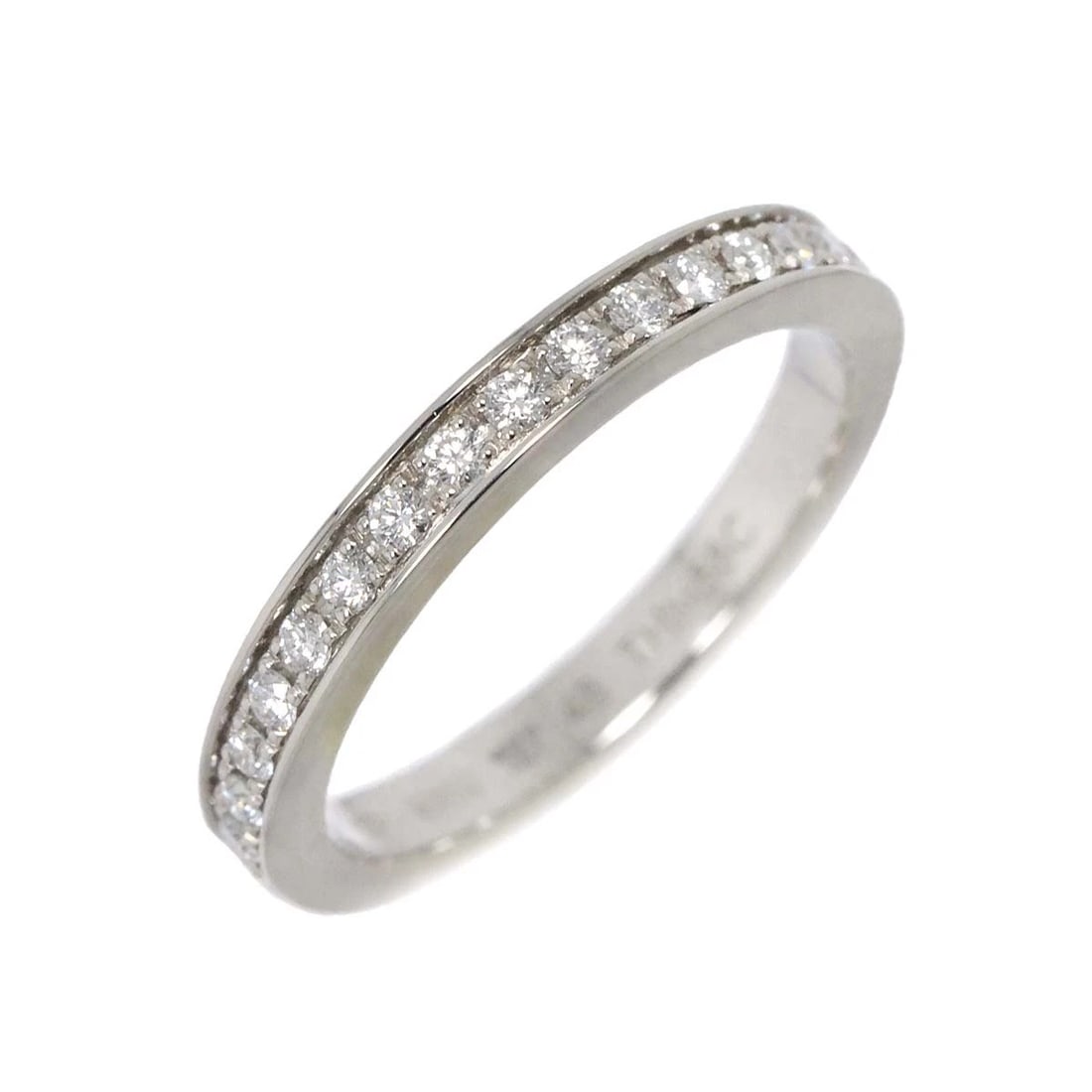 BVLGARI HALF DIAMOND RING PT PLATINUM: BVLGARI Half Diamond Ring Pt Platinum Brand: BVLGARI Type: Ring Material: Pt Platinum Main Stone Natural Color: Platinum Size: 48/4.5(US) Accessories: None Accessories Notice: When purchas