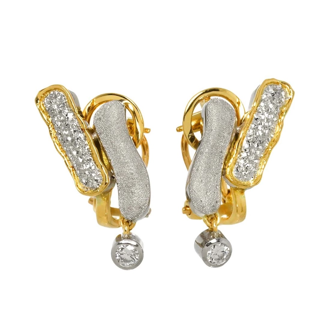 ISHIKAWA NOBUKO DIAMOND EARRINGS CLIP ON 18K YG PT: Ishikawa Nobuko Diamond Earrings Clip on 18K YG Pt Brand: Ishikawa Nobuko Type: Earrings Material: 18K Gold Main Stone Natural Color: Gold Size: W15.5 x H20mm Accessories: None Accessories