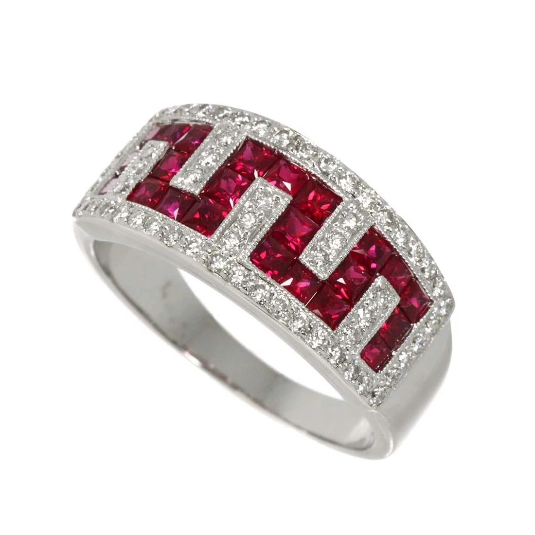 RUBY DIAMOND RING 18K WG 750 - 3