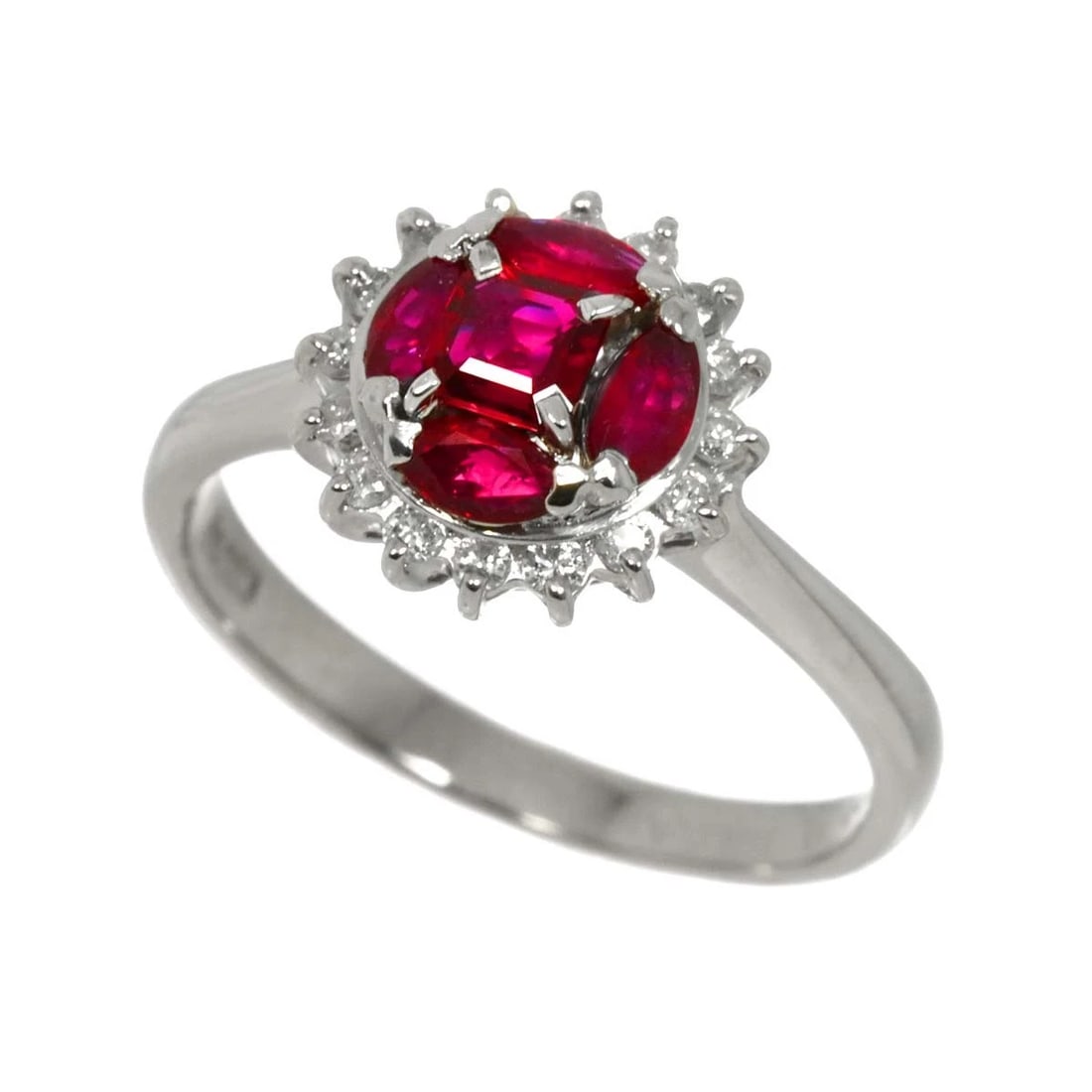 RUBY DIAMOND RING PT PLATINUM - 3
