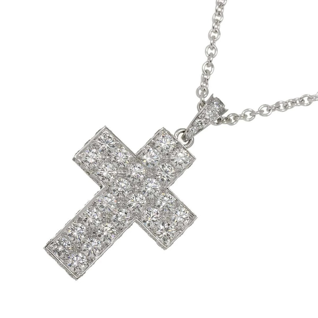 CARTIER DIAMOND CROSS NECKLACE 18K WHITE GOLD 750: Cartier Diamond Cross Necklace 18K White Gold 750 Brand: Cartier Type: Necklace Material: 18K White Gold Main Stone Natural Color: White Gold Size: internal circumference of the chain: