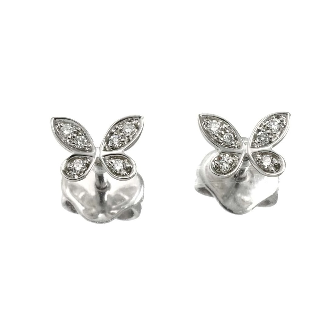 GRAFF PAVE BUTTERFLY DIAMOND EARRINGS PIERCED 18K WG 750 (1 of 5)