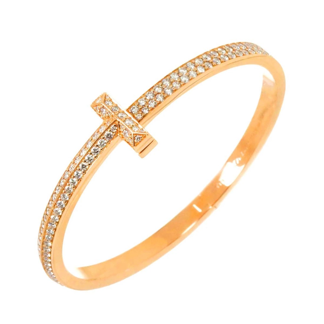 TIFFANY CO. T ONE FULL DIAMOND BRACELET 18K PG 750 (1 of 5)