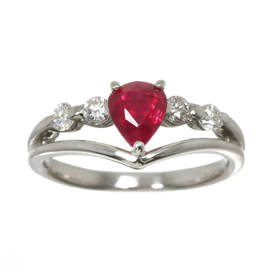 RUBY DIAMOND RING PT PLATINUM - 2