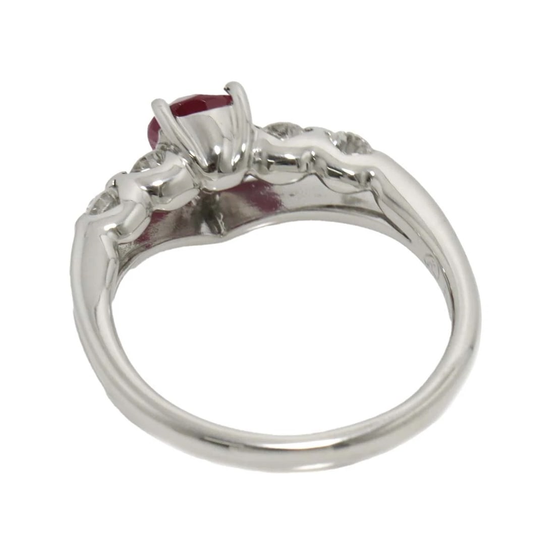 RUBY DIAMOND RING PT PLATINUM - 5
