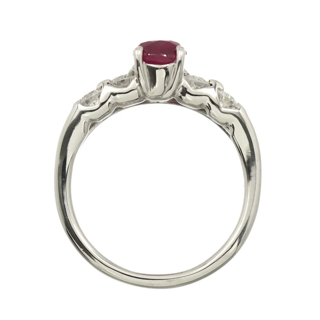 RUBY DIAMOND RING PT PLATINUM - 6