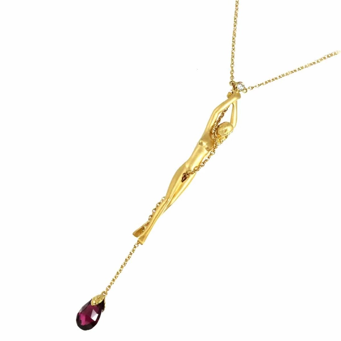 CARRERA Y CARRERA GARNET DIAMOND NECKLACE 18K YG 750: Carrera y Carrera Garnet Diamond Necklace 18K YG 750 Brand: Carrera y Carrera Type: Necklace Material: 18K Yellow Gold Main Stone Natural Color: Yellow Gold Size: internal circumference of the