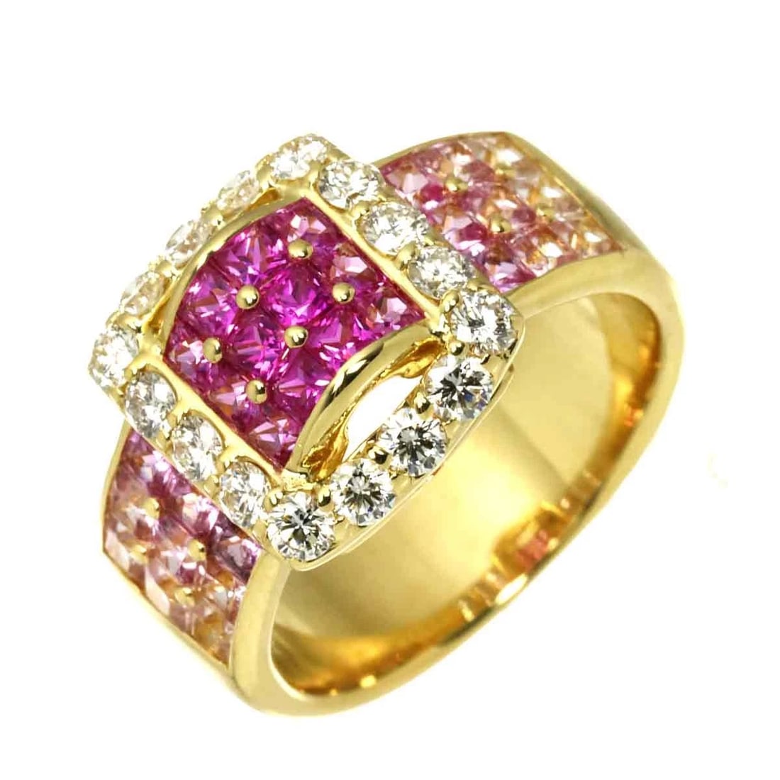 JEUNET SAPPHIRE DIAMOND RING 18K YG 750 (1 of 4)