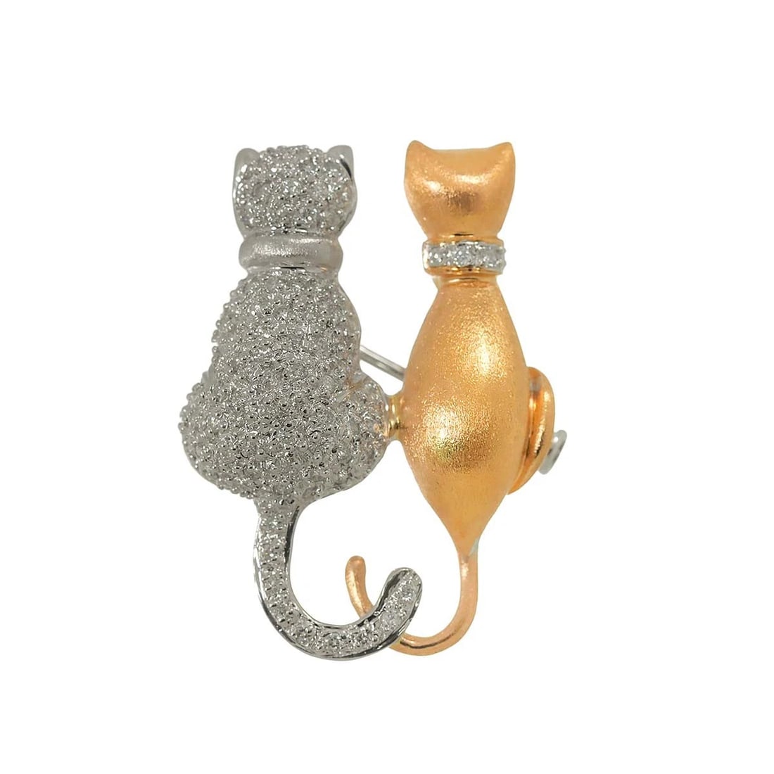 DIAMOND BROOCH PENDANT TOP 18K PG WG PINK WHITE GOLD 750 (1 of 4)