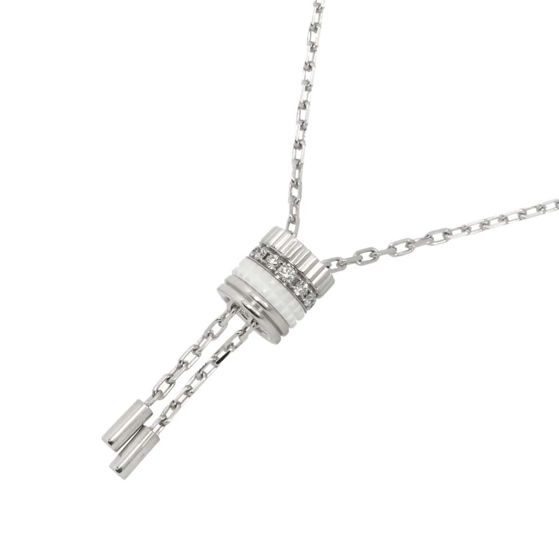 BOUCHERON QUATRE DOUBLEWHITE TIE NECKLACE SM DIAMOND: Boucheron QUATRE DoubleWhite Tie Necklace SM Diamond Brand: Boucheron Type: Necklace Material: 18K Gold Main Stone Natural Color: Gold Size: internal circumference of the chain:29.5inch Top