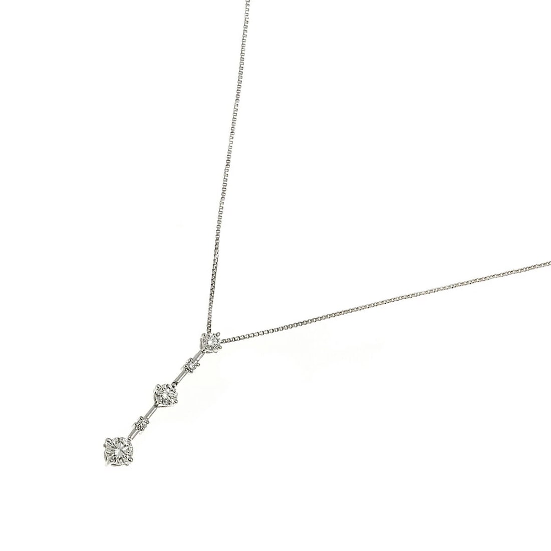 TRILOGY DIAMOND NECKLACE 18K WG WHITE GOLD 750: TRILOGY Diamond Necklace 18K WG White Gold 750 Brand: TRILOGY Type: Necklace Material: 18K White Gold Main Stone Natural Color: White Gold Size: internal circumference of the