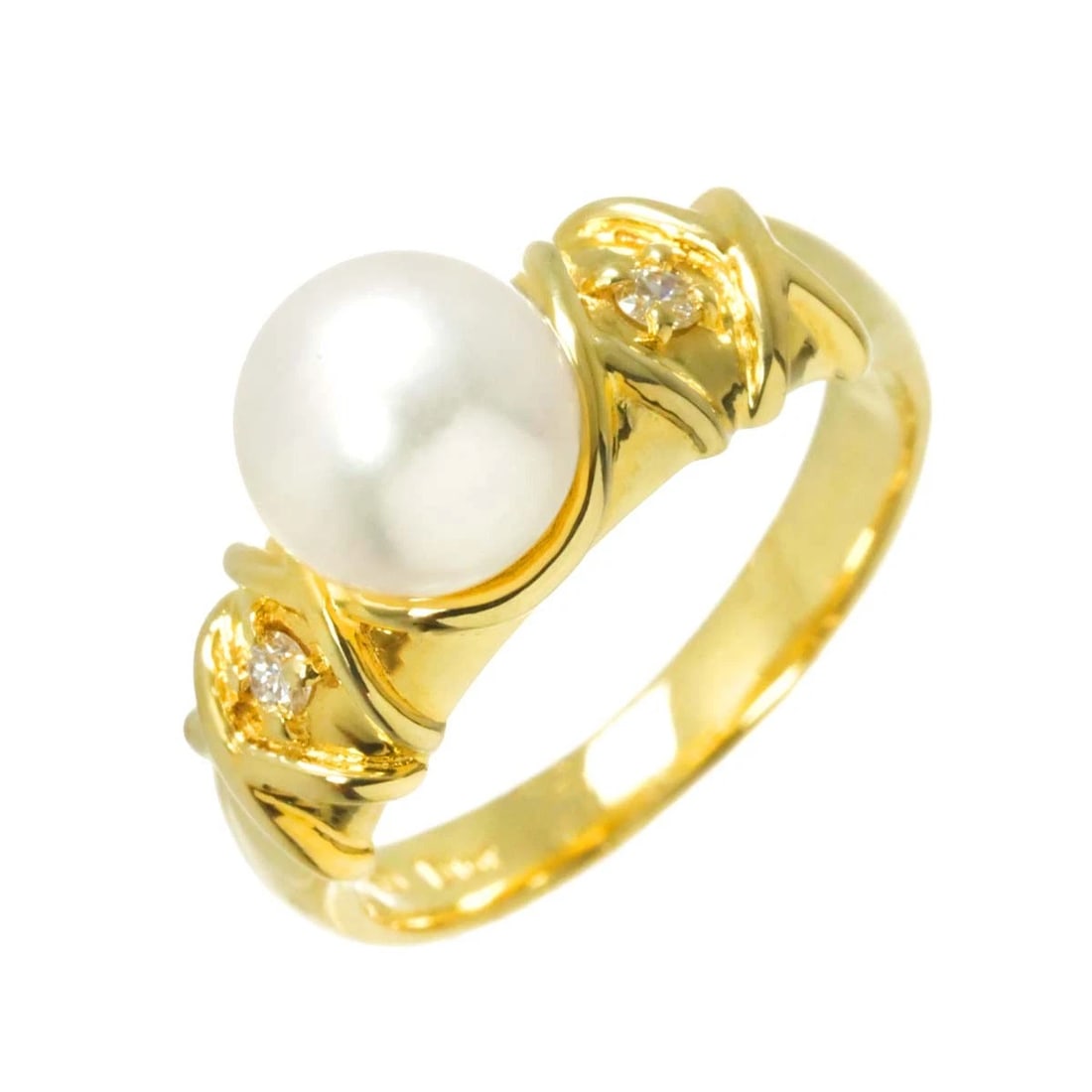 DIOR AKOYA PEARL DIAMOND RING 18K YG 750: Dior Akoya Pearl Diamond Ring 18K YG 750 Brand: Dior Type: Ring Material: 18K Yellow Gold Main Stone Akoya Pearl Color: Yellow Gold Size: 6(US) Accessories: None Accessories Notice: When p