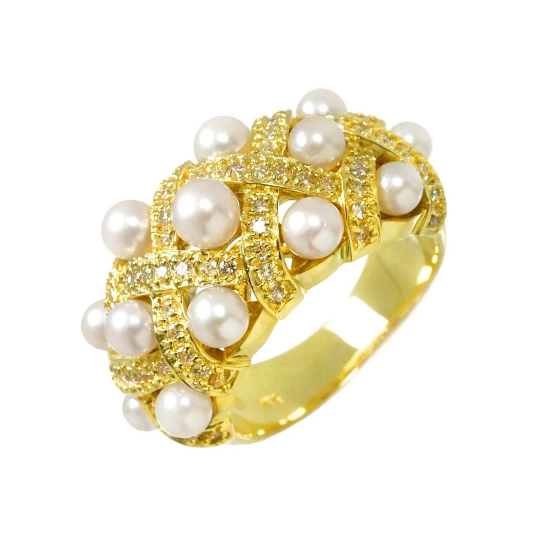 AKOYA PEARL DIAMOND RING 18K K18 YG 750: Akoya Pearl Diamond Ring 18K K18 YG 750 Brand: Unbranded Type: Ring Material: 18K Yellow Gold Main Stone Pearl Color: Yellow Gold Size: 5.25(US) Accessories: None Accessories Notice: When