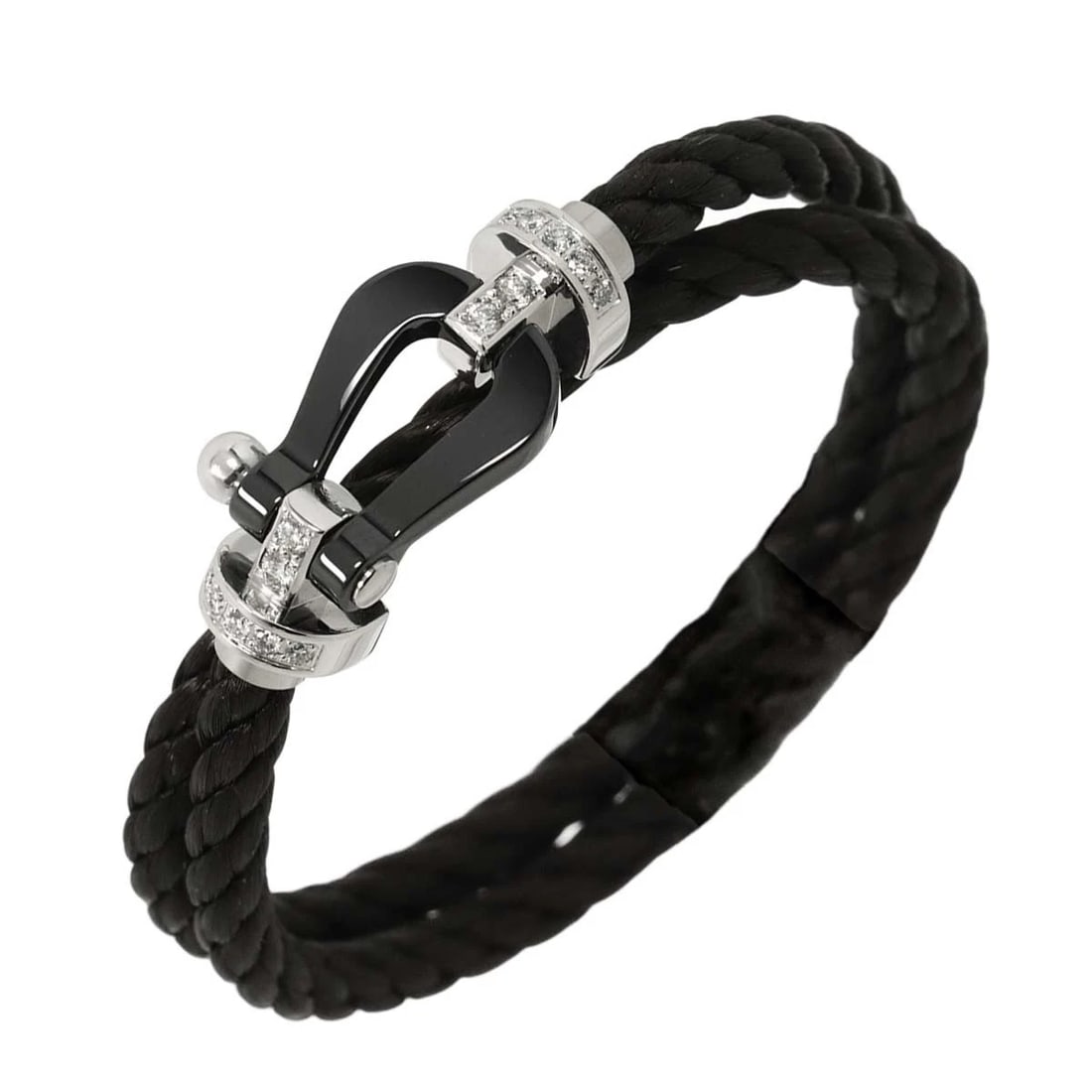 FRED FORCE 10 LM DIAMOND BRACELET CERAMIC 18K WG 750 (1 of 4)