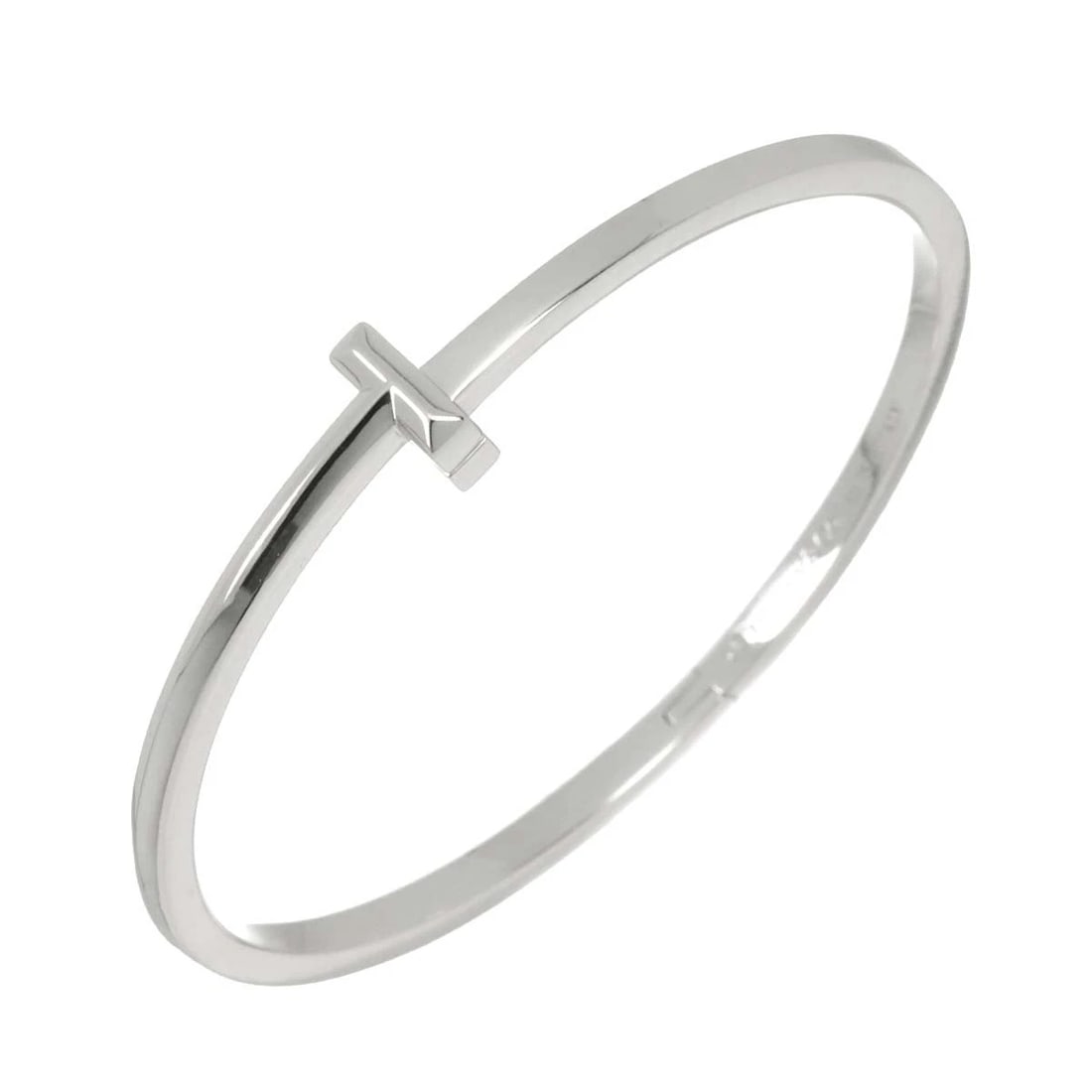 TIFFANY CO. T NARROW BRACELET 18K WHITE GOLD 750 (1 of 6)
