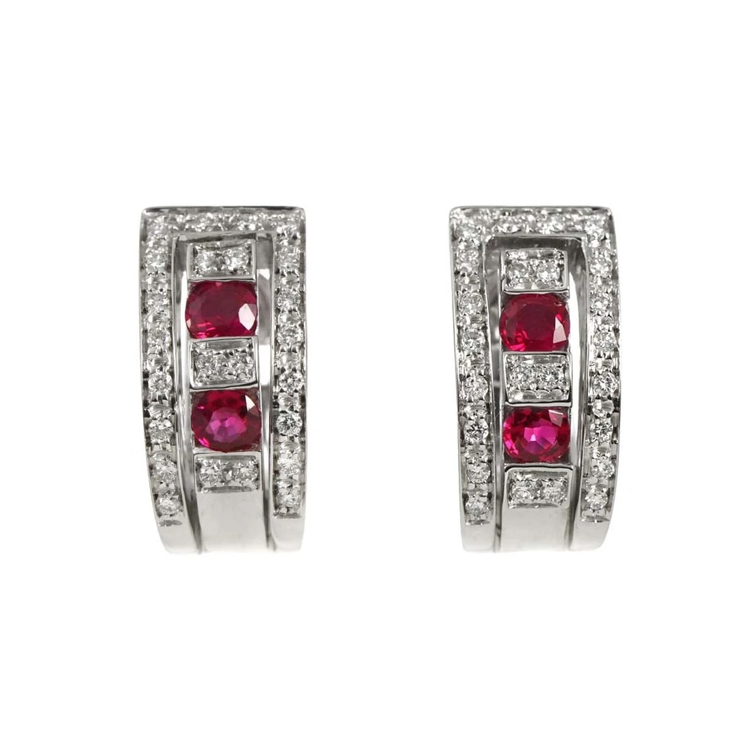 DAMIANI BELLE EPOQUE RUBY DIAMOND EARRINGS (1 of 5)