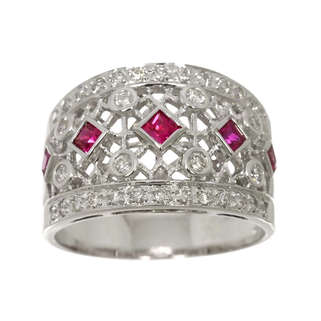 RUBY DIAMOND RING 18K WG - 2