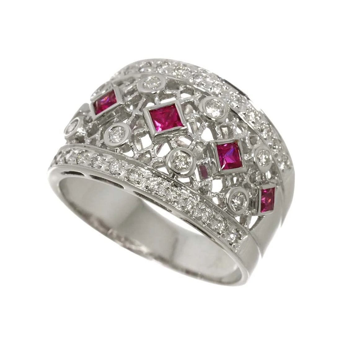 RUBY DIAMOND RING 18K WG - 3