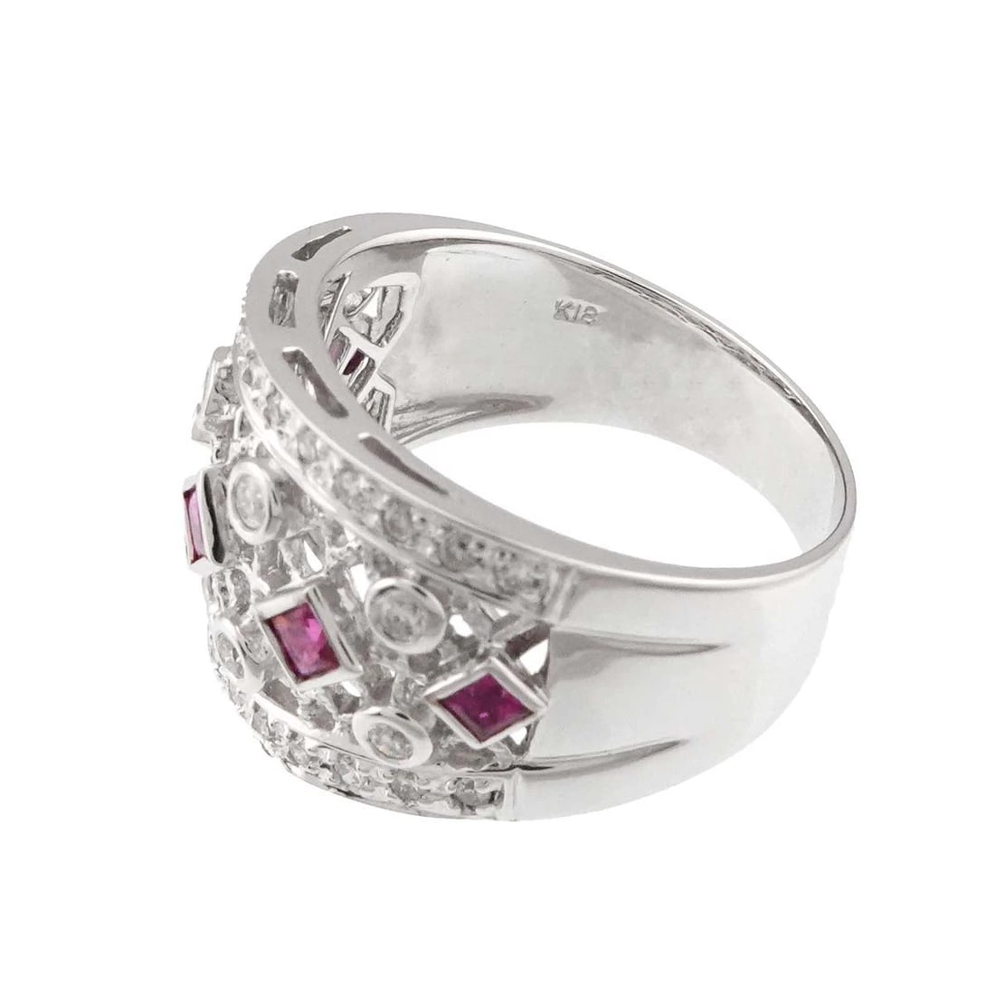 RUBY DIAMOND RING 18K WG - 4