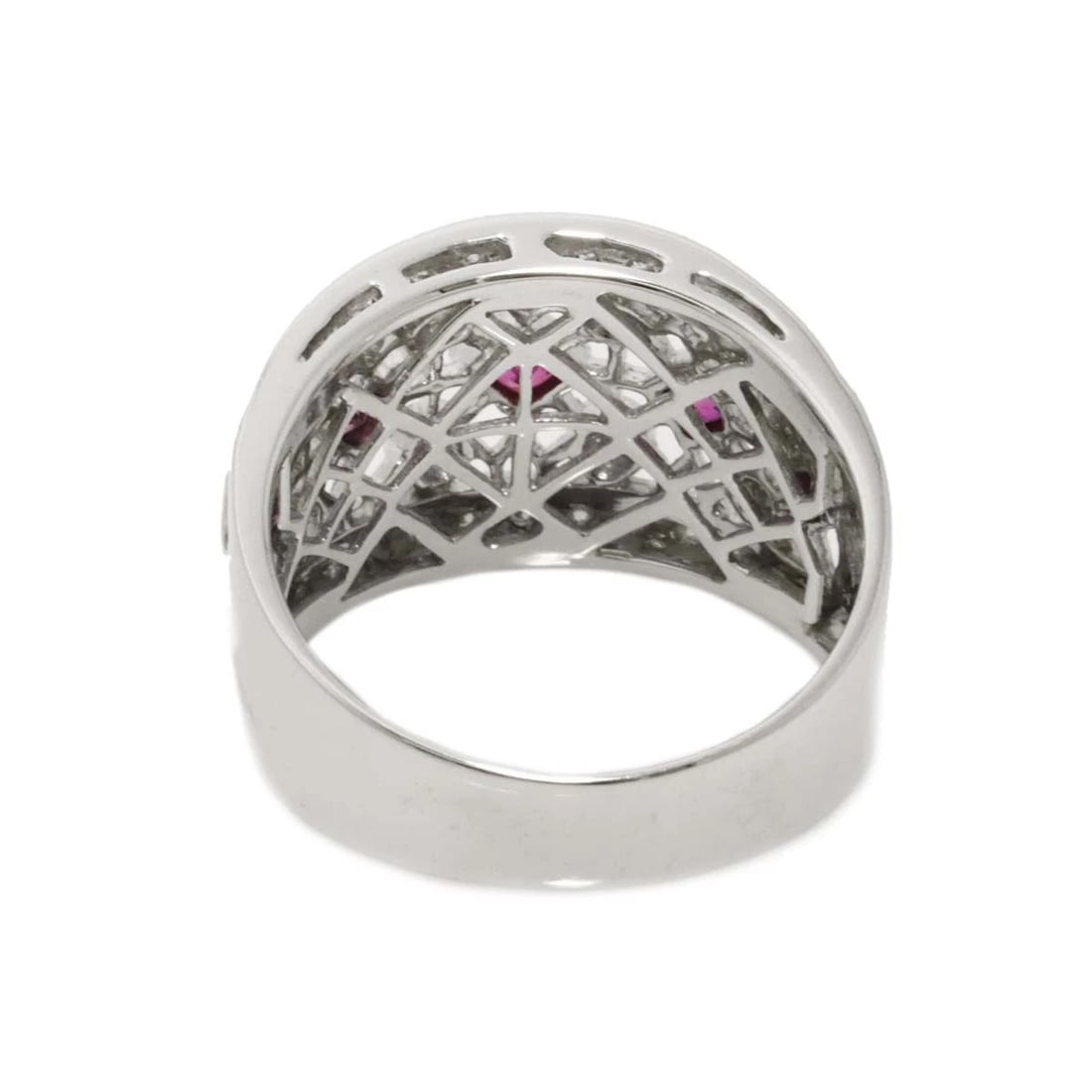 RUBY DIAMOND RING 18K WG - 5