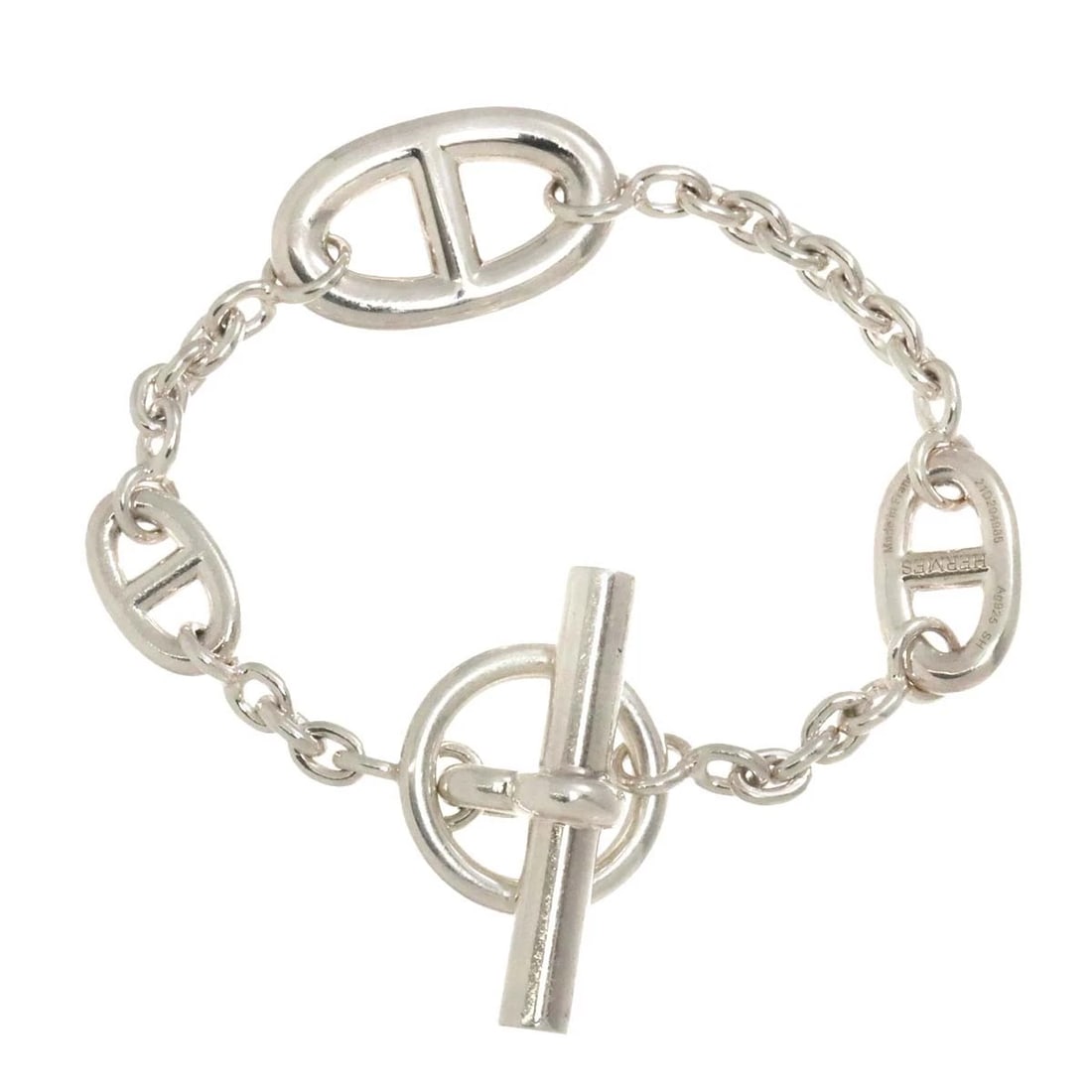 HERMES CHAINE DANCRE FARANDOLE SH BRACELET: HERMES Chaine dancre FARANDOLE SH Bracelet Brand: HERMES Type: Bracelet Material: SV Color: Silver Size: Inner circumference:5.5inch Width:(max.) 14.1mm Accessories: None Accessories Notice: