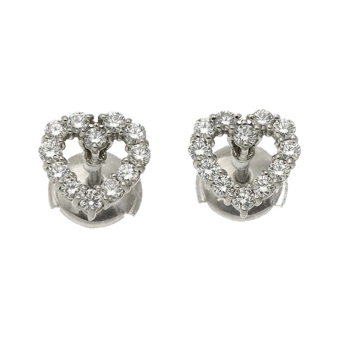 TIFFANY CO. HEART DIAMOND EARRINGS PIERCED PT: TIFFANY CO. Heart Diamond Earrings Pierced Pt Brand: TIFFANY Co. Type: Earrings Material: Pt Platinum Main Stone Natural Color: Platinum Size: W9.3 x H9.4mm Accessories: None Accessories N