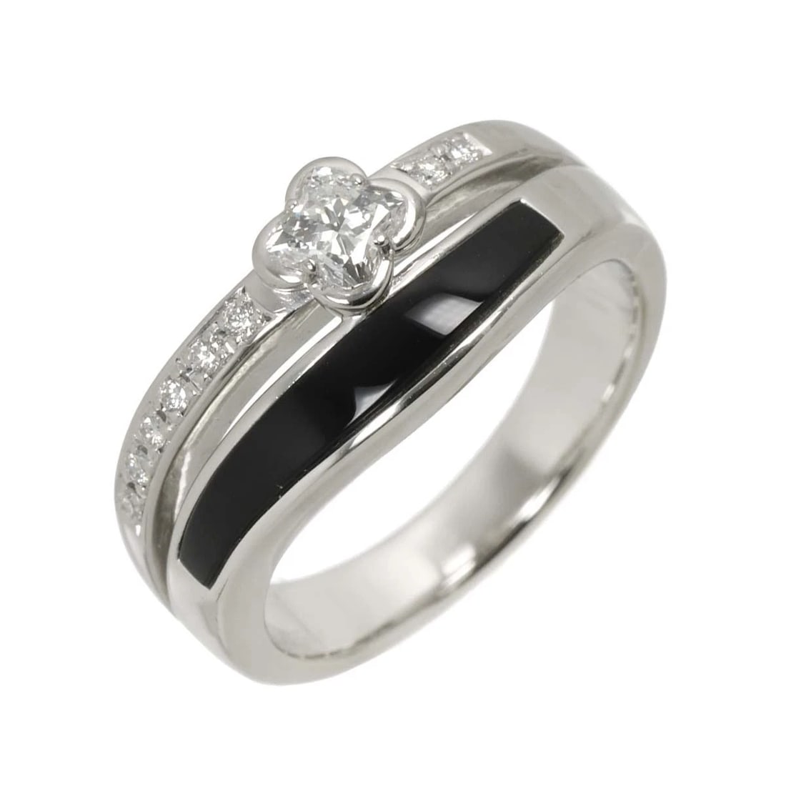 TASAKI DIAMOND ONYX RING PLATINUM (1 of 3)