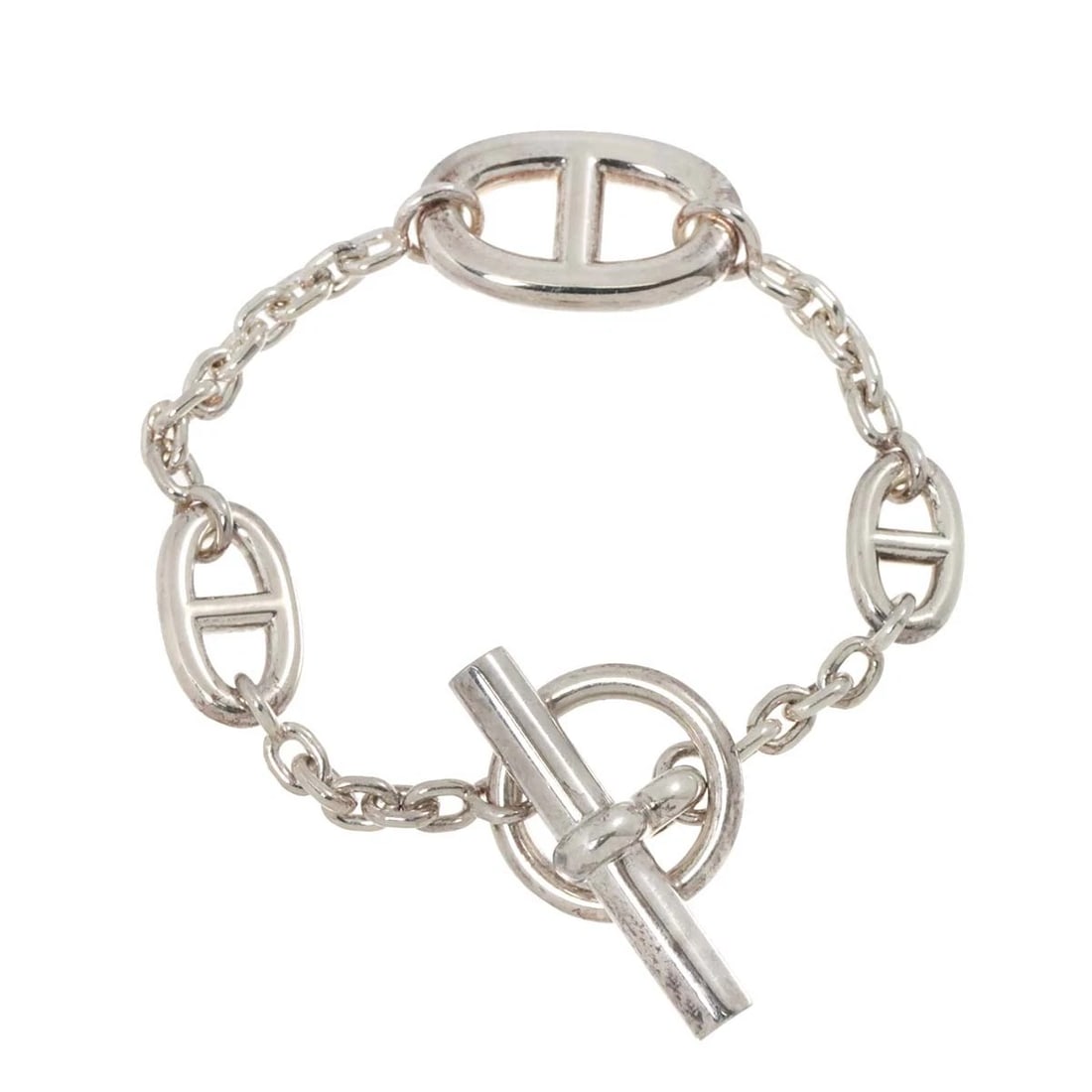 HERMES CHAINE DANCRE FARANDOLE SH BRACELET: HERMES Chaine dancre FARANDOLE SH Bracelet Brand: HERMES Type: Bracelet Material: SV Color: Silver Size: Inner circumference.5.5inch Width:(max.) 14.1mm Accessories: None Accessories Notic