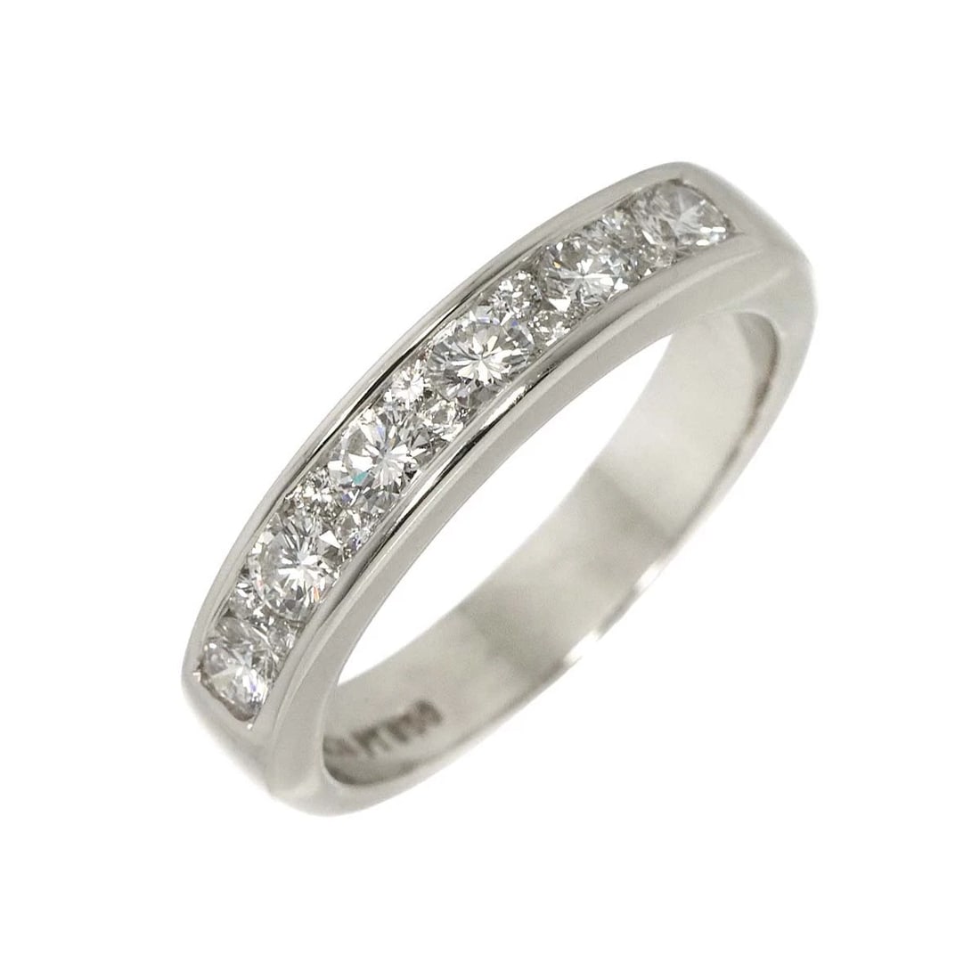 TIFFANY CO. HALF DIAMOND RING PT PLATINUM: TIFFANY Co. Half Diamond Ring Pt Platinum Brand: TIFFANY Co. Type: Ring Material: Pt Platinum Main Stone Natural Color: Platinum Size: 5.75-6(US) Accessories: None Accessories Notice: When