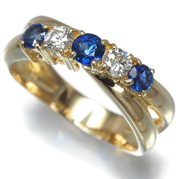 MIKIMOTO RING SAPPHIRE DIAMOND: Mikimoto Ring Sapphire Diamond Brand: MIKIMOTO Type: Ring Material: Metal Yellow Gold Main Stone Natural Color: Yellow Gold Size: US6-6.25 Accessories: None Accessories Notice: When purcha