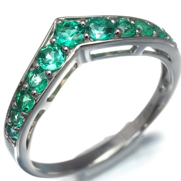 EMERALD RING 999 PLATINUM - 3