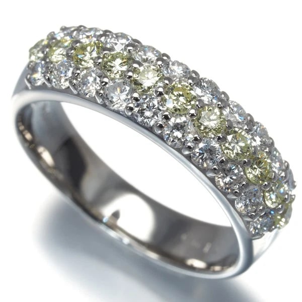 YELLOW &CLEAR DIAMOND RING 900 PLATINUM: Yellow &Clear Diamond Ring 900 Platinum Brand: Unbranded Type: Ring Material: Metal Platinum Main Stone Natural Color: Platinum Size: US6-6.25 Accessories: None Accessories Notice: When