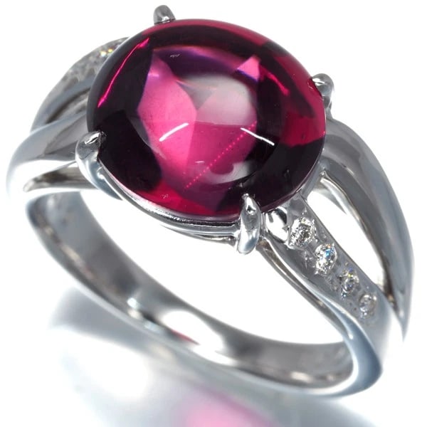 TASAKI RING RHODOLITE GARNET DIAMOND: TASAKI Ring Rhodolite Garnet Diamond Brand: TASAKI Type: Ring Material: Metal White Gold Main Stone Natural Color: White Gold Size: US6-6.25 Accessories: None Accessories Notice: When