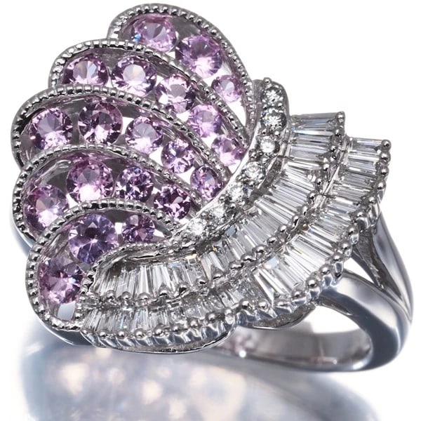PINK SAPPHIRE DIAMOND RING: Pink Sapphire Diamond Ring Brand: Unbranded Type: Ring Material: Metal White Gold Main Stone Natural Color: White Gold Size: US6.5-6.75 Accessories: None Accessories Notice: When purchasing