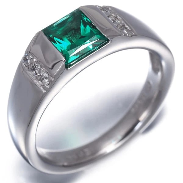 CRESCENT VERT RING EMERALD - 2