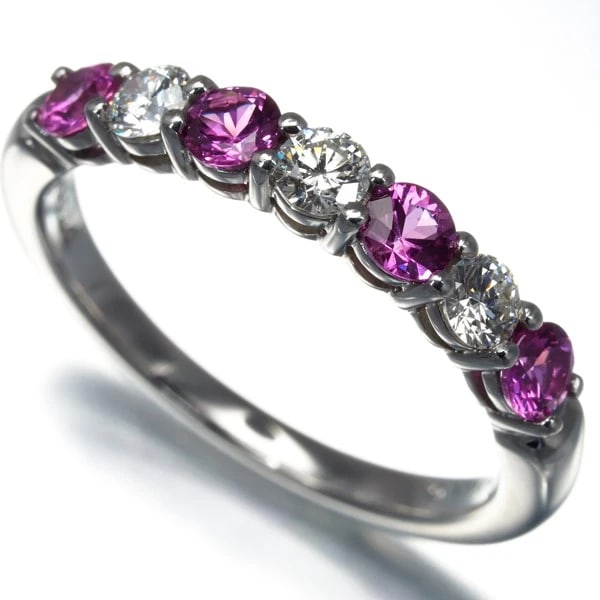 TIFFANY&CO. RING PINK SAPPHIRE DIAMOND: Tiffany&Co. Ring Pink Sapphire Diamond Brand: Tiffany & Co. Type: Ring Material: Metal Platinum Main Stone Natural Color: Platinum Size: US5.25-5.5 Accessories: None Accessories Notice: When