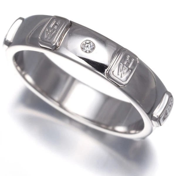 HARRY WINSTON RING HW LOGO: HARRY WINSTON Ring HW Logo Brand: HARRY WINSTON Type: Ring Material: Metal White Gold Color: White Gold Size: US7.25-7.5 Accessories: None Accessories Notice: When purchasing pre-owned goods,