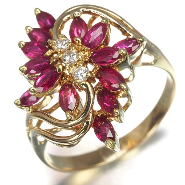 RUBY DIAMOND RING 18K - 2
