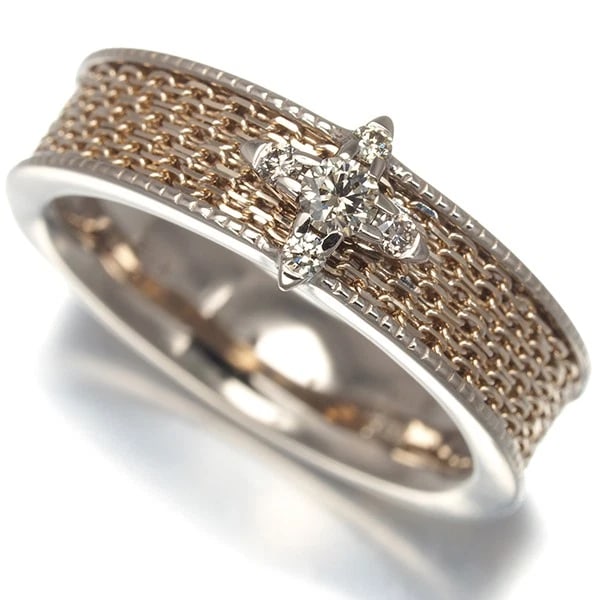 KASHIKEY RING DIAMOND: KASHIKEY Ring Diamond Brand: KASHIKEY Type: Ring Material: Metal Brown Gold Main Stone Natural Color: Brown Gold Size: US5.25-5.5 Accessories: None Accessories Notice: When purchasing pre-