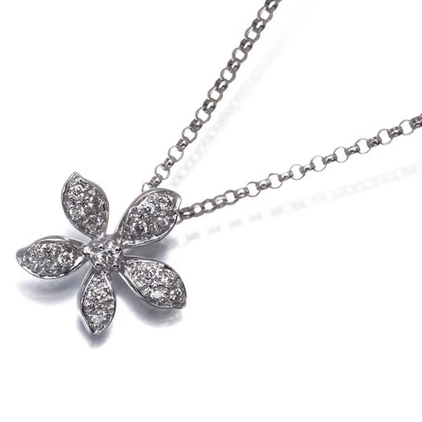 VENDOME NECKLACE DIAMOND PAVED FLOWER 18K 750 WHITE GOLD: VENDOME Necklace Diamond Paved Flower 18K 750 White Gold Brand: VENDOME Type: Necklace Material: Metal White Gold Main Stone Natural Color: White Gold Size: Necklace length: 37 / 40cm 