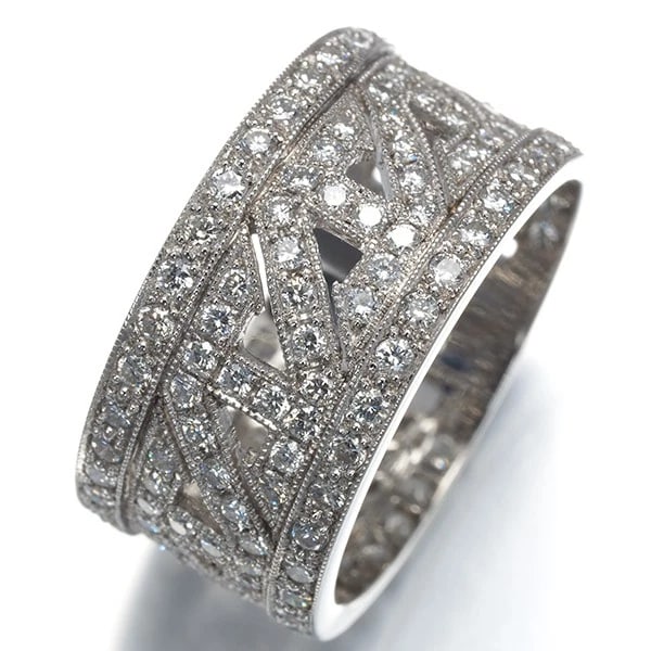 DIAMOND MILGRAIN OPENWORK RING - 2
