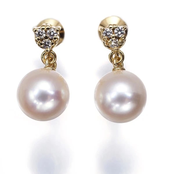 MIKIMOTO EARRINGS AKOYA PEARL DIAMOND (1 of 3)