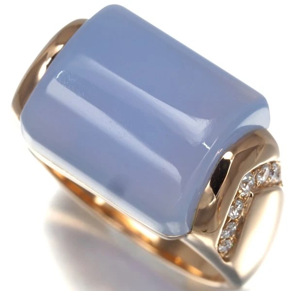 BVLGARI RING CHALCEDONY DIAMOND: BVLGARI Ring Chalcedony Diamond Brand: BVLGARI Type: Ring Material: Metal Rose Gold Main Stone Natural Color: Rose Gold Size: US6-6.25 Accessories: None Accessories Notice: When purchasing