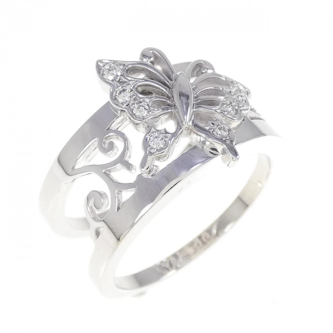MIKIMOTO BUTTERFLY DIAMOND RING: MIKIMOTO Butterfly Diamond Ring Brand: MIKIMOTO Type: Ring Material: K18 White Gold Main Stone Natural Color: White Gold Size: 8 (US size) Accessories: None Accessories Notice: When