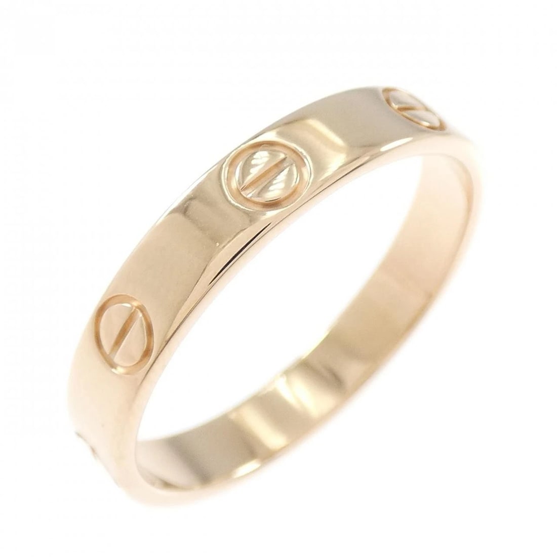 CARTIER MINI LOVE RING: Cartier Mini Love Ring Brand: Cartier Type: Ring Material: 750 Pink Gold Color: Pink Gold Size: 8-8.5 (US size) Accessories: None Accessories Notice: When purchasing pre-owned goods, please