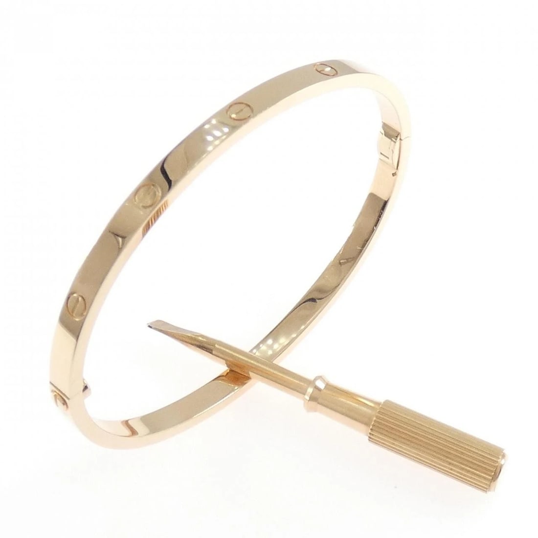 CARTIER LOVE BRACELET SMALL: Cartier Love Bracelet Small Brand: Cartier Type: Bracelet Material: 750 Pink Gold Color: Pink Gold Size: 15.5(16)cmActualSize Max W: 3.6mm Accessories: None Accessories Notice: When